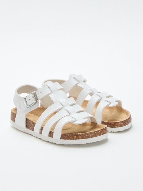 Sandaal met unikleurige print van suèdine - Kiabi