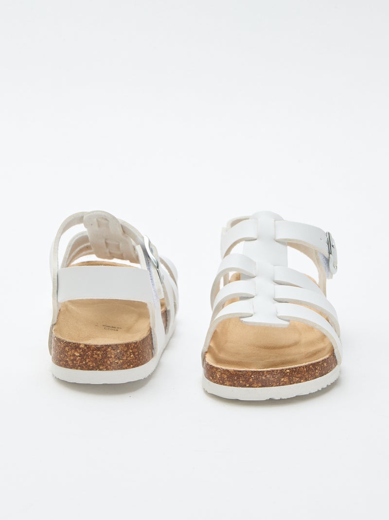 Sandaal met unikleurige print van suèdine Wit - Kiabi