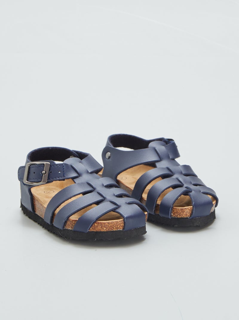 Sandalen met bandjes BLAUW - Kiabi