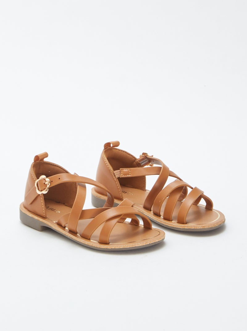 Sandalen met bandjes BRUIN - Kiabi