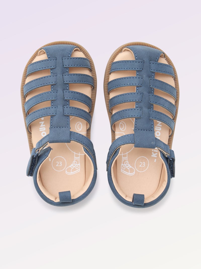 Sandalen met bandjes 'eerste stapjes' - Kitchoun Blauw - Kiabi