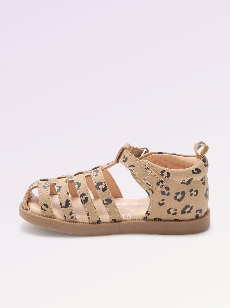 Sandalen met bandjes 'eerste stapjes' - Kitchoun Bruin - Kiabi