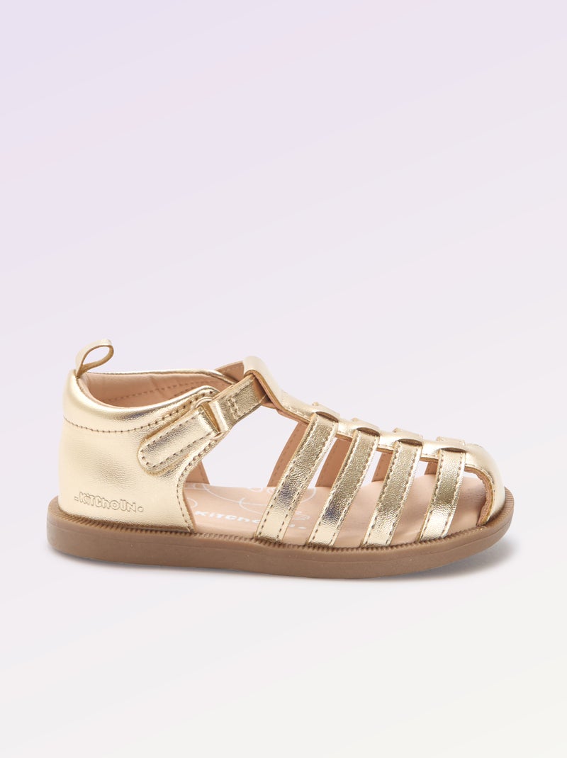 Sandalen met bandjes 'eerste stapjes' - Kitchoun Geel - Kiabi