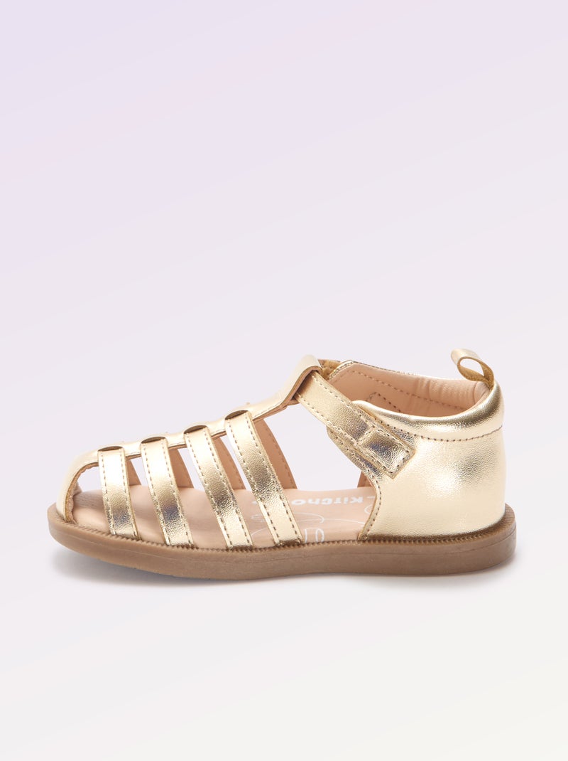Sandalen met bandjes 'eerste stapjes' - Kitchoun Geel - Kiabi