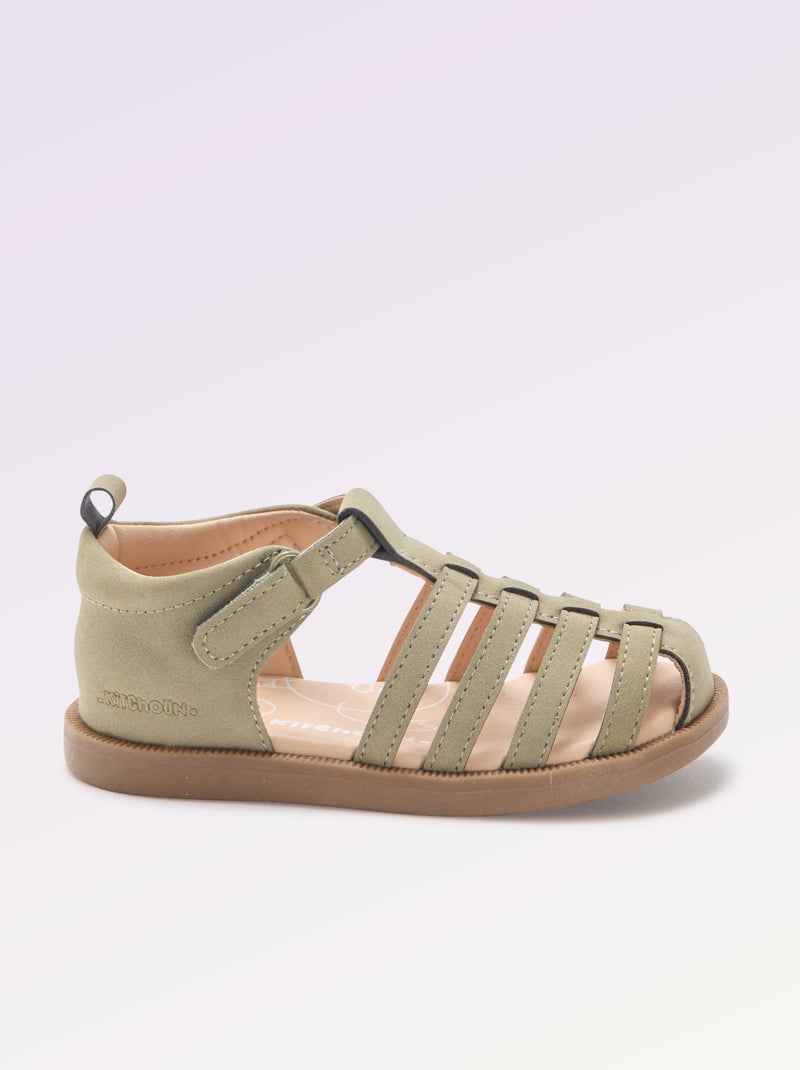 Sandalen met bandjes 'eerste stapjes' - Kitchoun Kaki - Kiabi