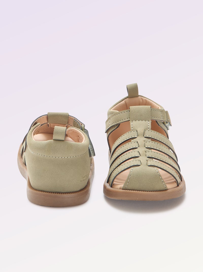 Sandalen met bandjes 'eerste stapjes' - Kitchoun Kaki - Kiabi