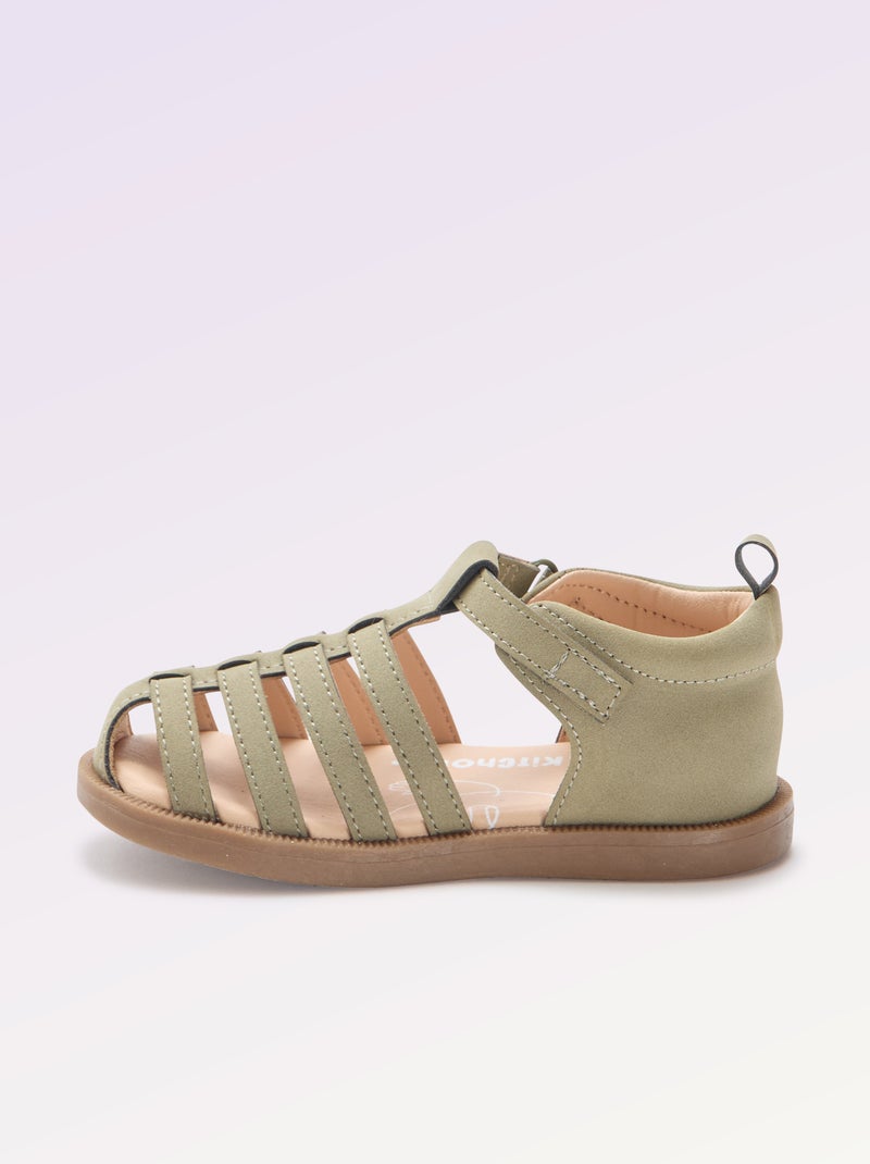 Sandalen met bandjes 'eerste stapjes' - Kitchoun Kaki - Kiabi