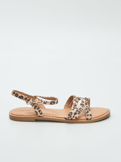Sandalen met bandjes en luipaardprint - Kiabi