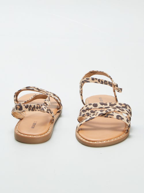 Sandalen met bandjes en luipaardprint - Kiabi