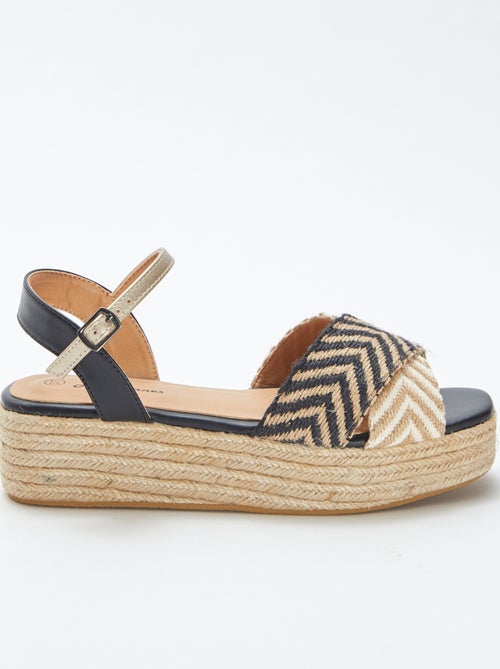 Sandalen met bandjes en zolen van touw - Kiabi