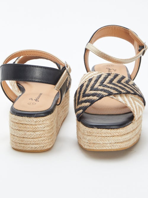 Sandalen met bandjes en zolen van touw - Kiabi
