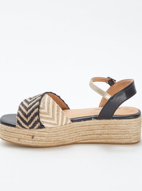 Sandalen met bandjes en zolen van touw - Kiabi