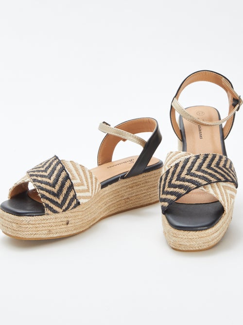Sandalen met bandjes en zolen van touw - Kiabi