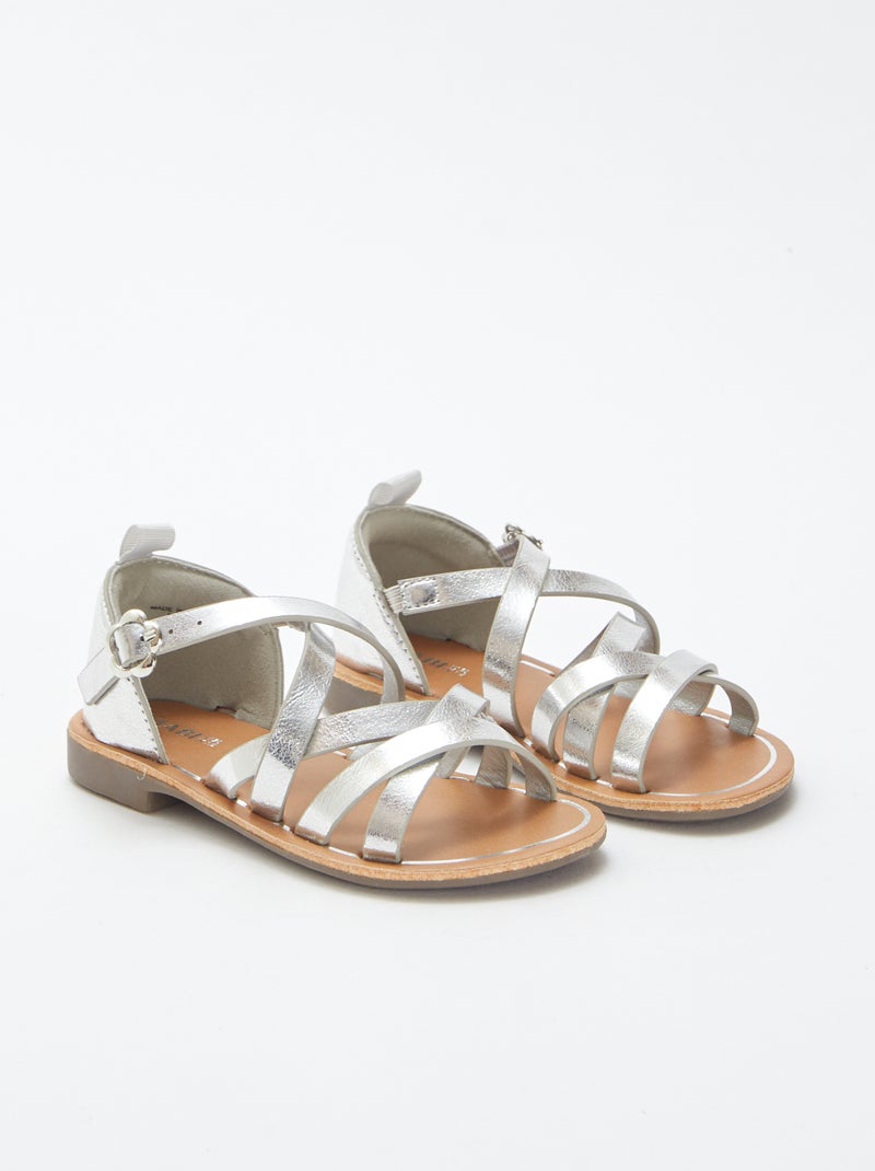 Sandalen met bandjes GRIJS - Kiabi