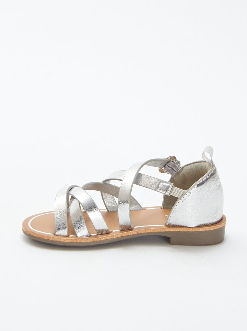 Sandalen met bandjes GRIJS - Kiabi
