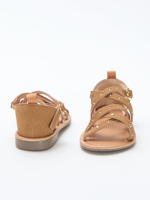 Sandalen met bandjes met studs - Kiabi