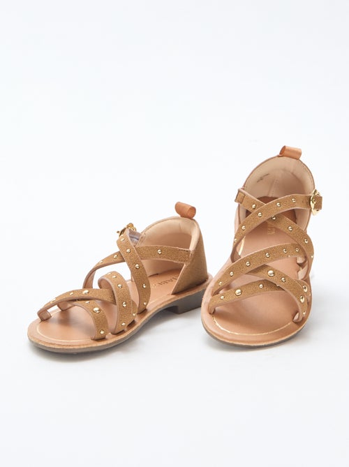 Sandalen met bandjes met studs - Kiabi