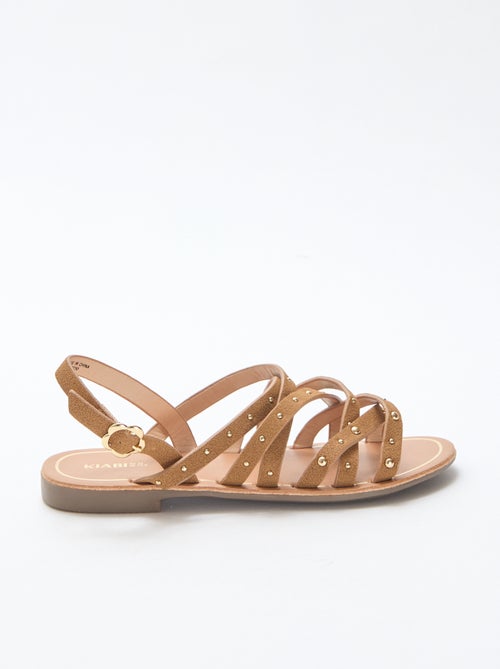 Sandalen met bandjes met studs - Kiabi
