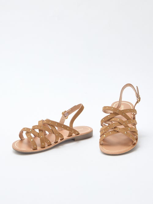 Sandalen met bandjes met studs - Kiabi