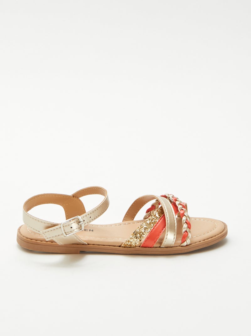 Sandalen met bandjes Roze - Kiabi