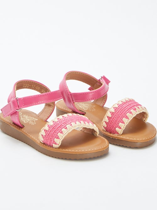 Sandalen met breed gevlochten bandje - Kiabi