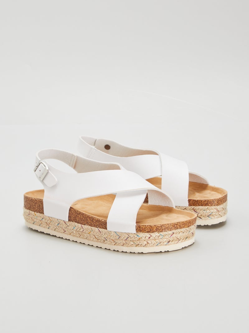 Sandalen met dikke zool WIT - Kiabi
