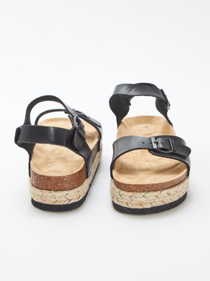 Sandalen met dikke zool ZWART - Kiabi