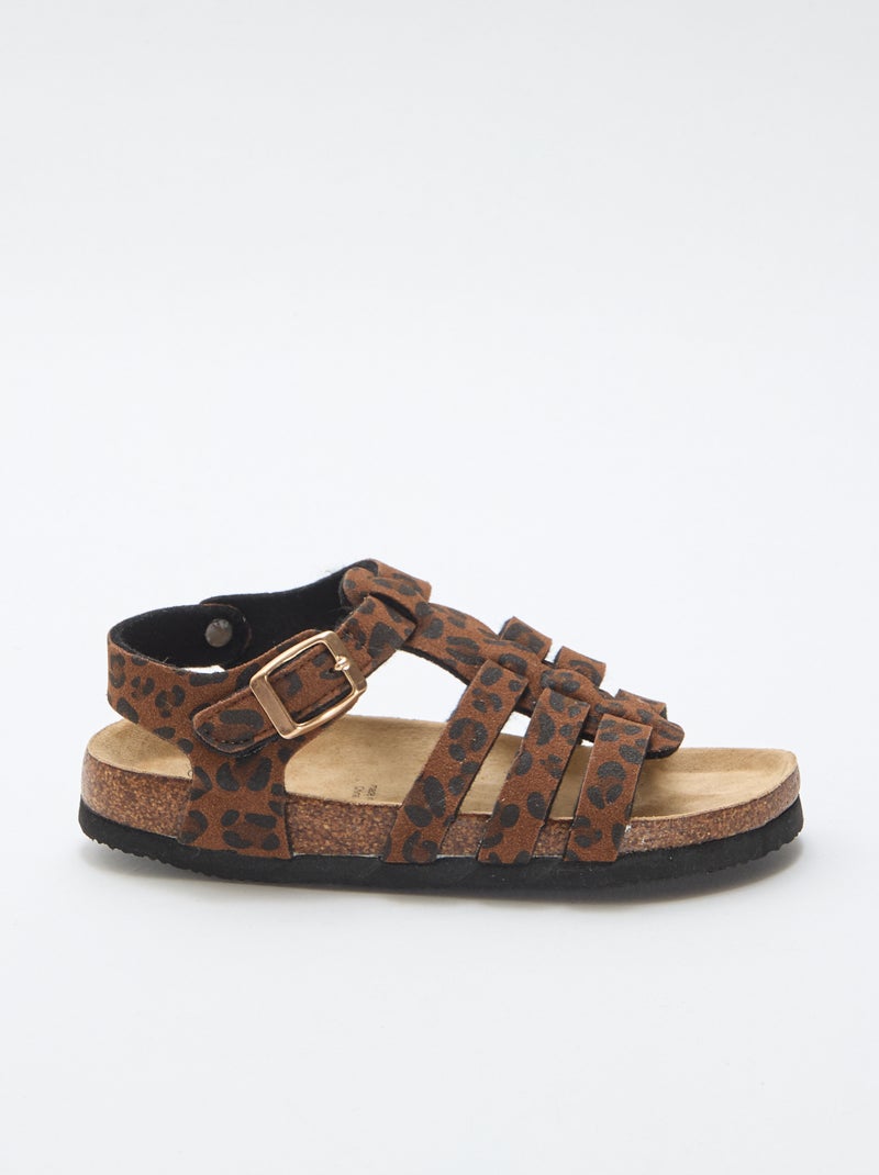 Sandalen met drie bandjes Bruin - Kiabi