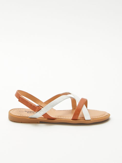 Sandalen met driekleurige bandjes - Kiabi