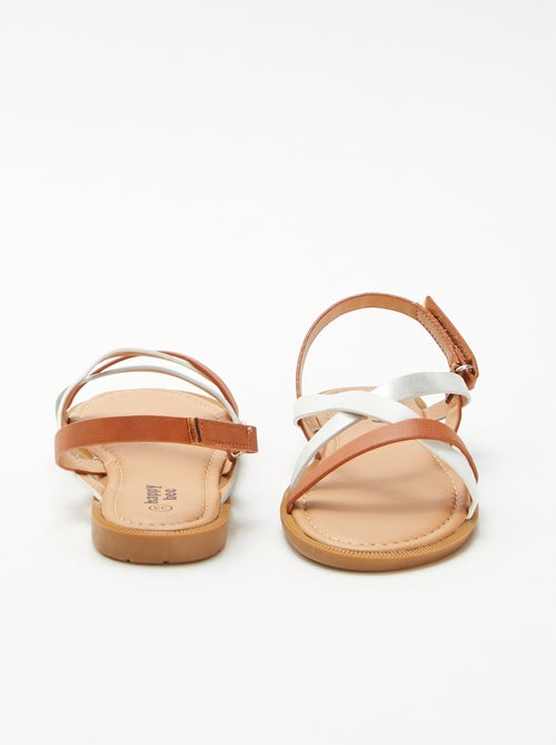 Sandalen met driekleurige bandjes - Kiabi