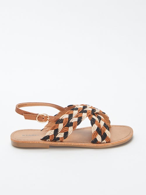 Sandalen met driekleurige gekruiste bandjes - Kiabi