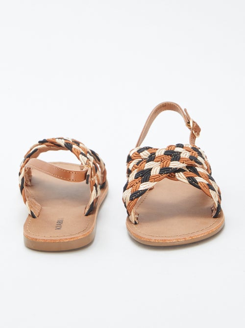 Sandalen met driekleurige gekruiste bandjes - Kiabi