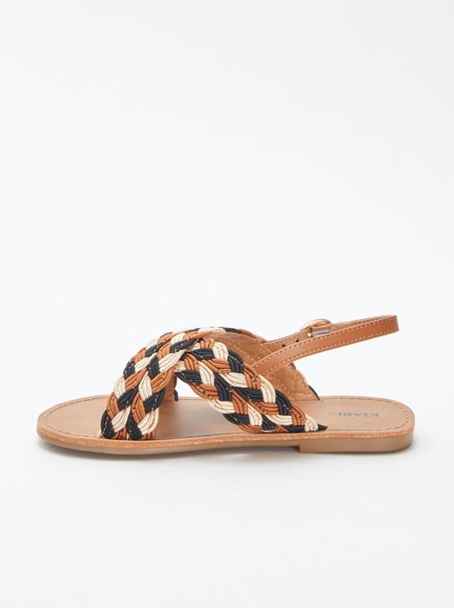 Sandalen met driekleurige gekruiste bandjes - Kiabi