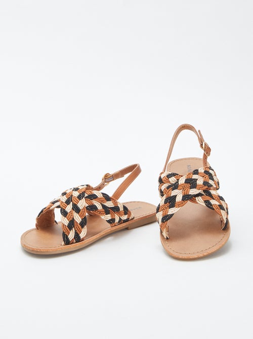 Sandalen met driekleurige gekruiste bandjes - Kiabi