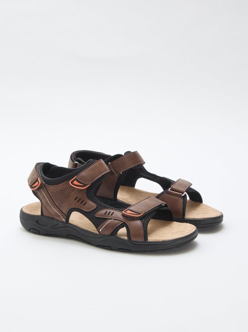 Sandalen met driekleurige klittenbandsluiting - Kiabi