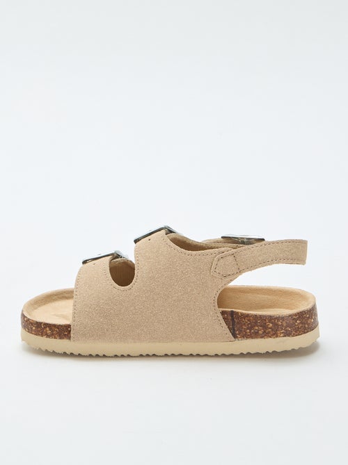 Sandalen met dubbele band en contrasterende gespen - Kiabi