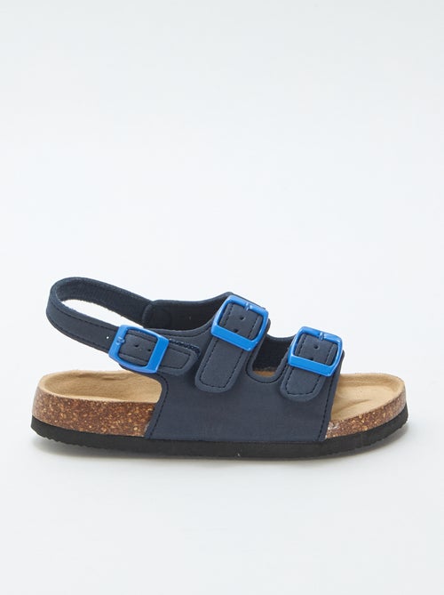 Sandalen met dubbele band en contrasterende gespen - Kiabi
