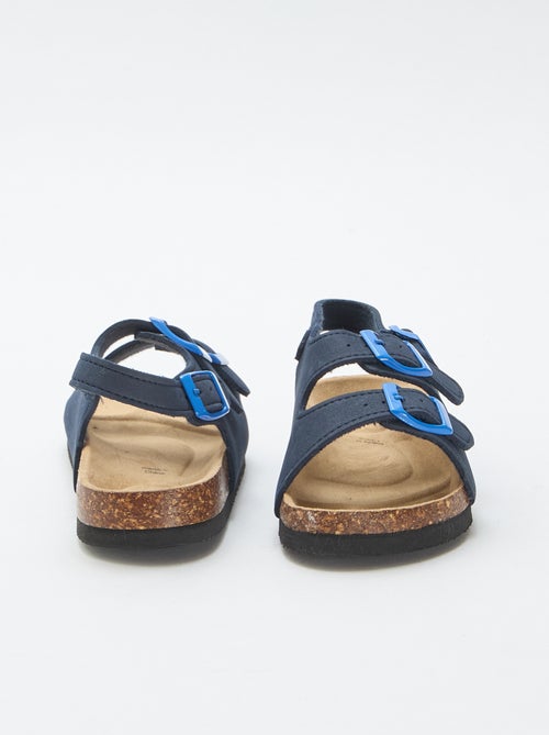 Sandalen met dubbele band en contrasterende gespen - Kiabi