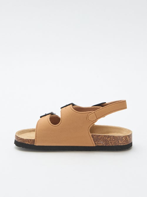 Sandalen met dubbele band en contrasterende gespen - Kiabi