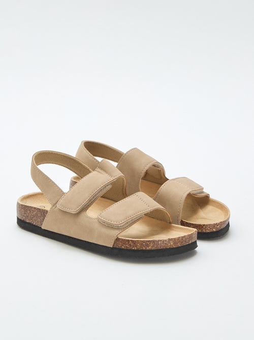 Sandalen met dubbele banden en klittenband - Kiabi