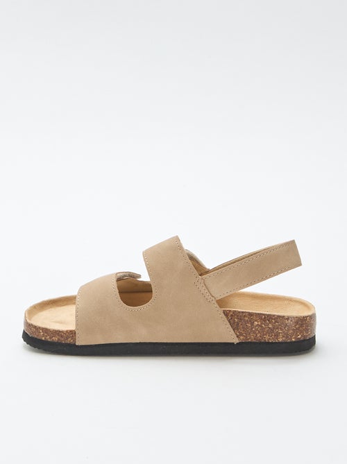 Sandalen met dubbele banden en klittenband - Kiabi