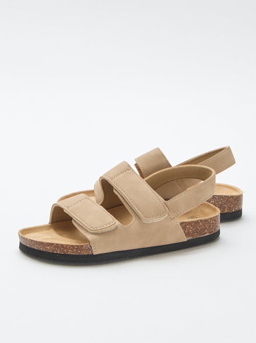 Sandalen met dubbele banden en klittenband - Kiabi