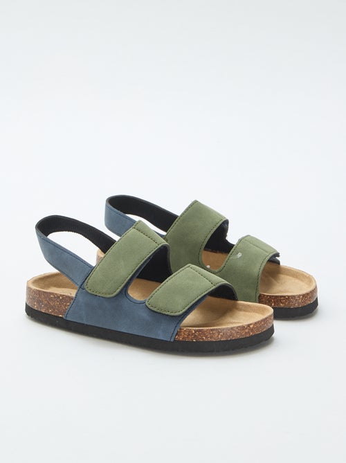 Sandalen met dubbele banden en klittenband - Kiabi