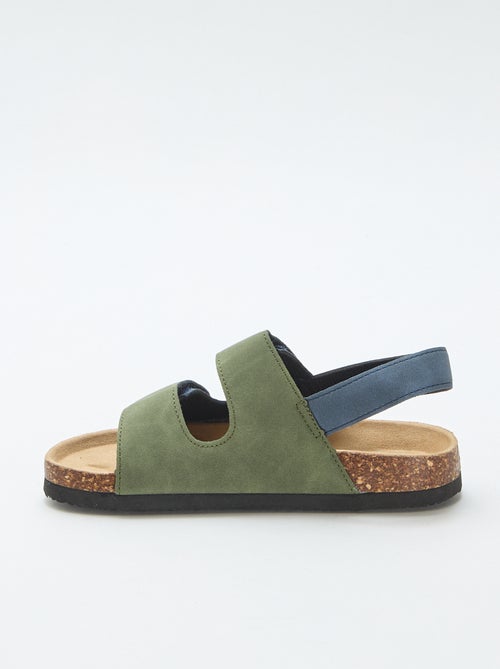 Sandalen met dubbele banden en klittenband - Kiabi