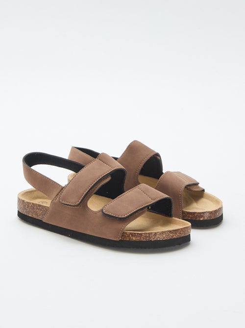 Sandalen met dubbele banden en klittenband - Kiabi