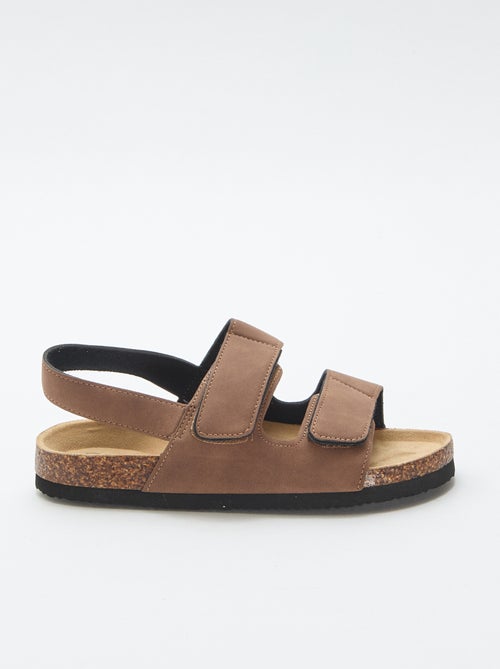 Sandalen met dubbele banden en klittenband - Kiabi