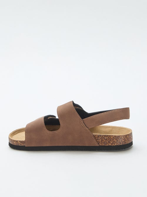 Sandalen met dubbele banden en klittenband - Kiabi