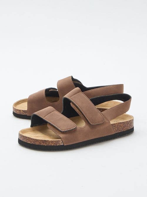 Sandalen met dubbele banden en klittenband - Kiabi