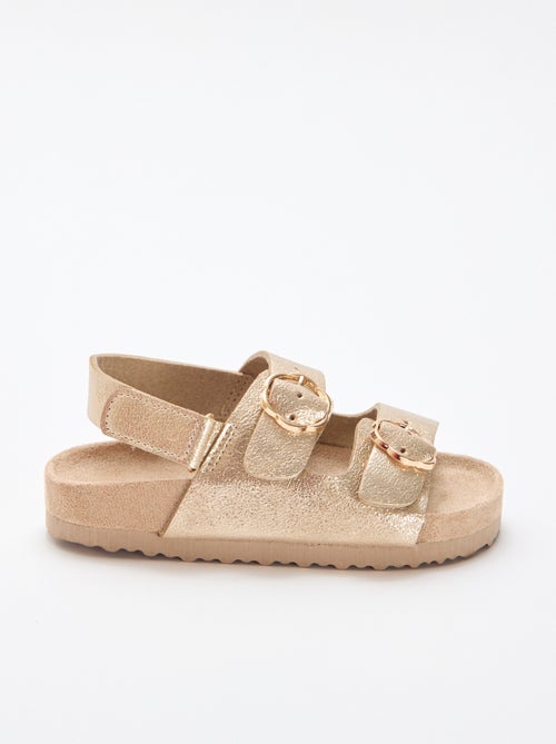 Sandalen met dubbele bandjes en bloemen - Kiabi