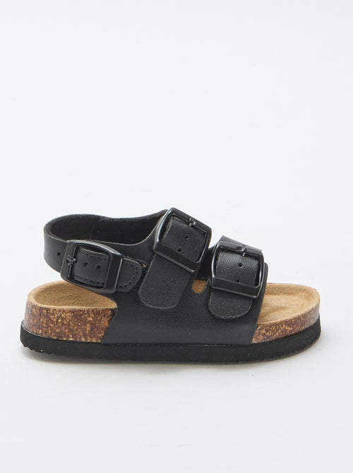 Sandalen met dubbele bandjes en gespen - Kiabi